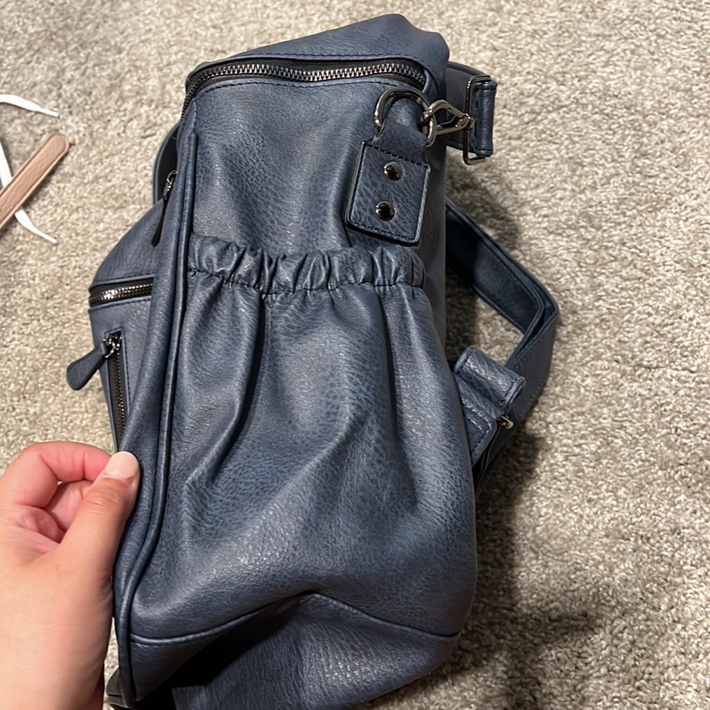 Denim Blue Stud Backpack leather - Picture 4 of 5